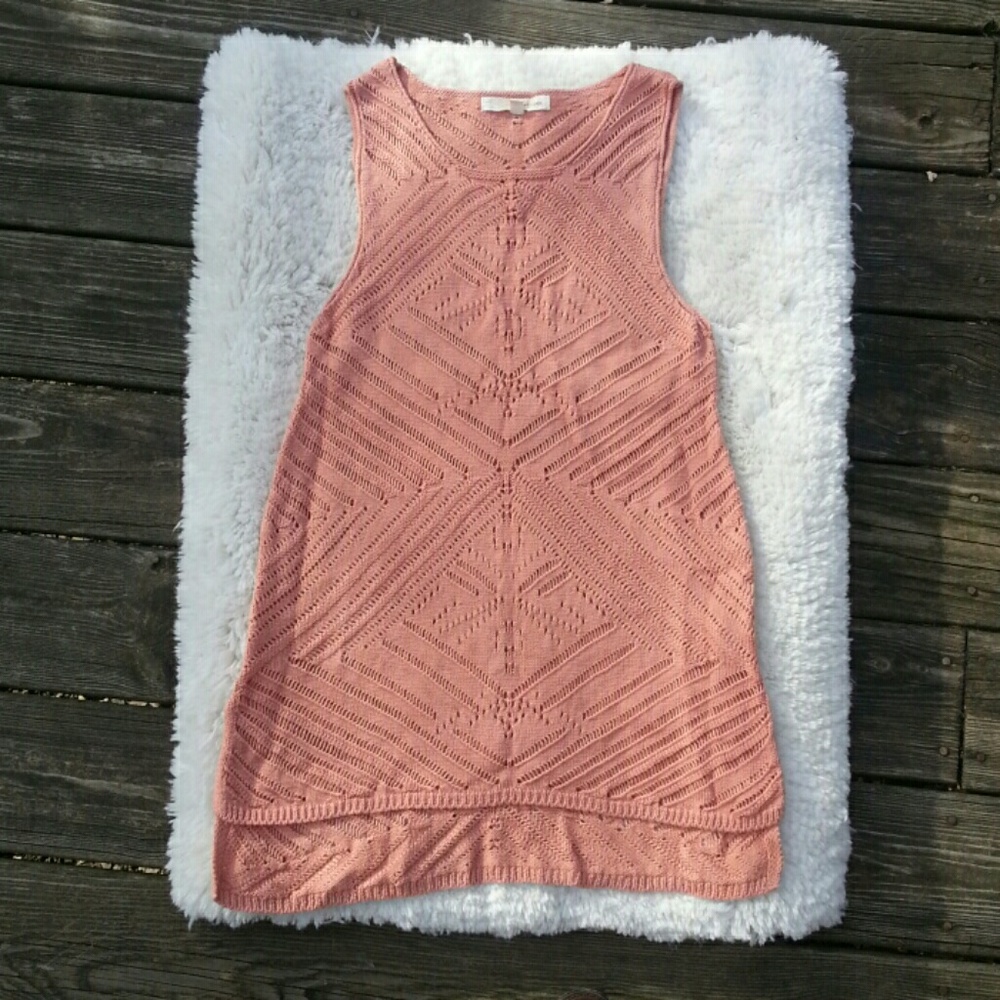 REWIND Peach Knit Sleeveless Sweater Tunic