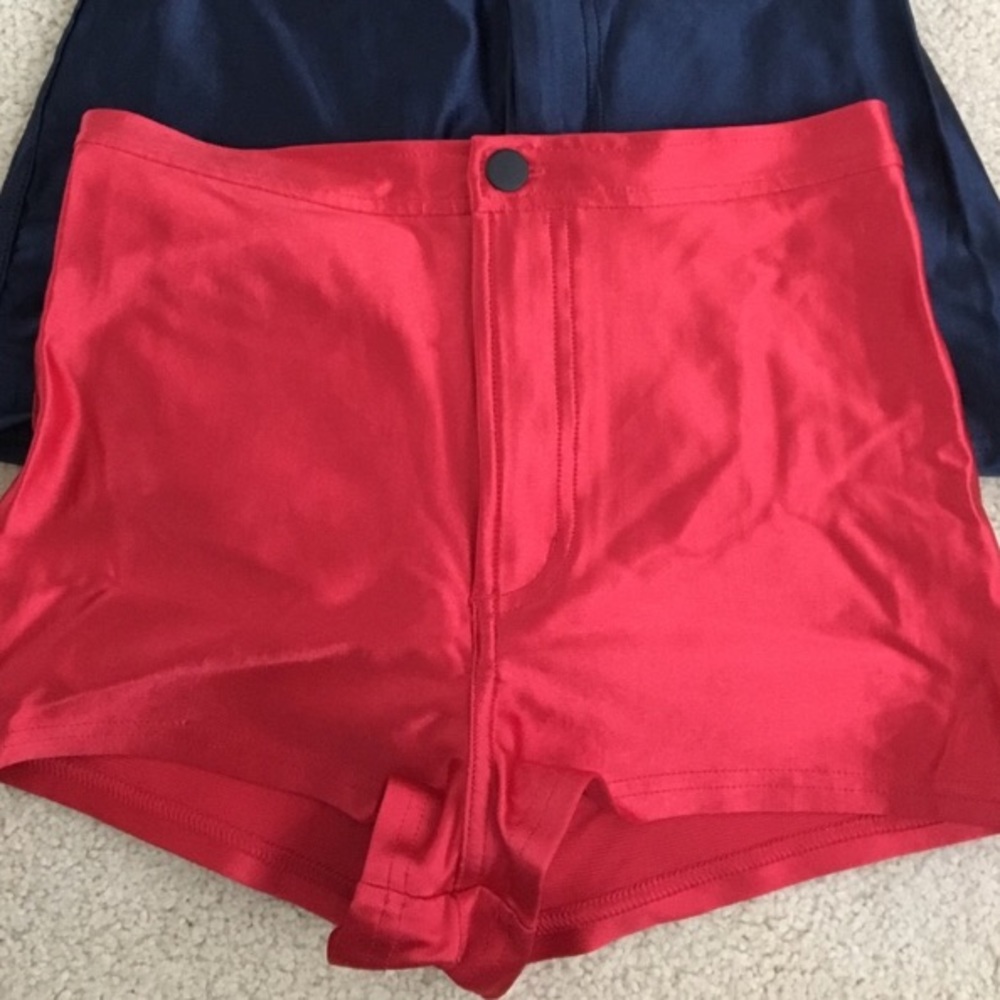 Red disco shorts