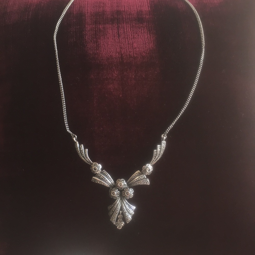 Genuine Marcasite and Sterling Silver necklace!
