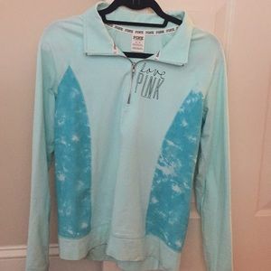 VS PINK athletic 1/4 zip up teal