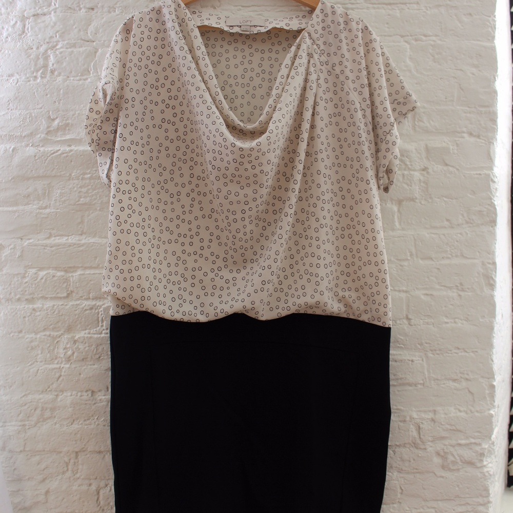 Loft Polka Dot Career Dress - Sz 14