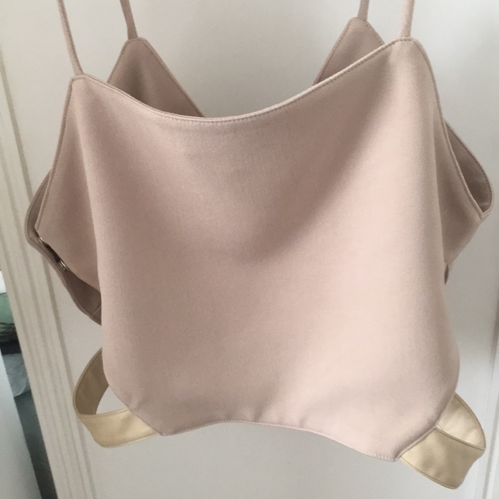 Faux suede-leather cropped top size 4 - Picture 4 of 5