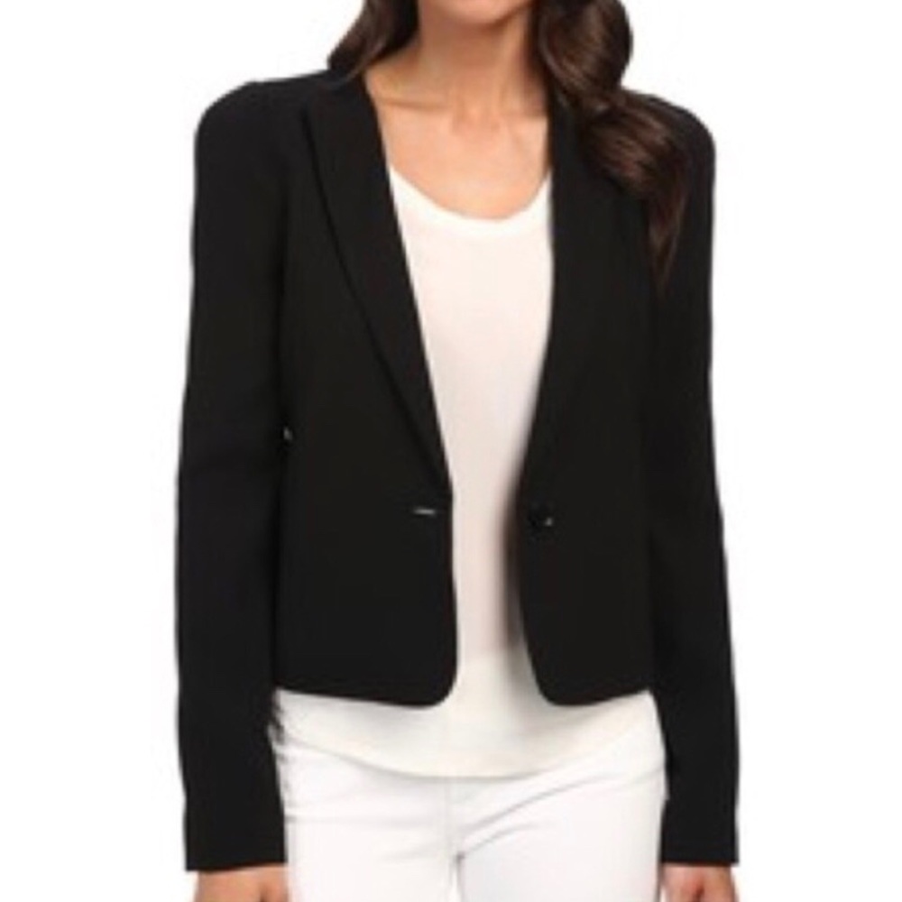 BCBG Max Azria Black Collarless Blazer