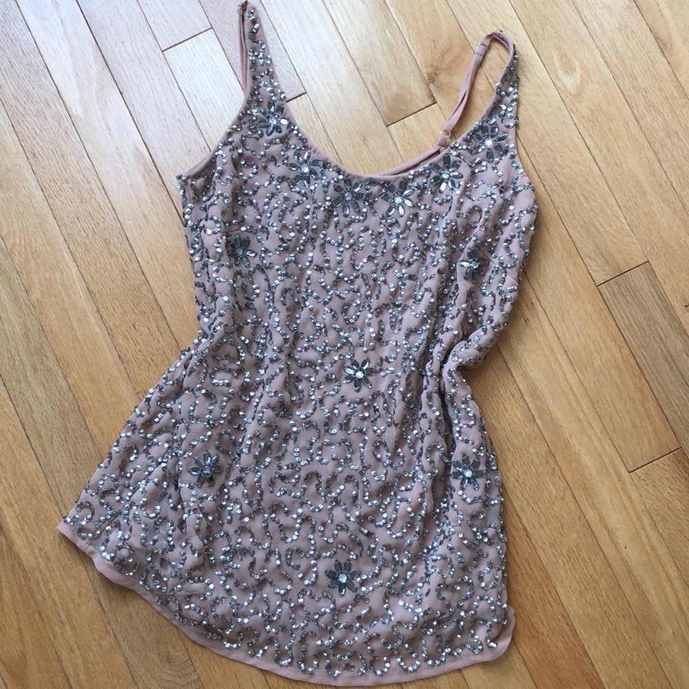 DOROTHY PERKINS Sparkly Sequence Blush Tank Top