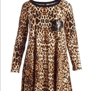 Leopard Sequin Accent Tunic
