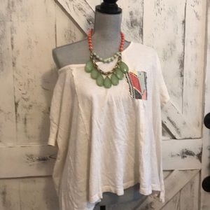 Oversize off the shoulder top