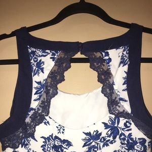🌸3 for $12🌸 Blue and White Floral High-low Dress