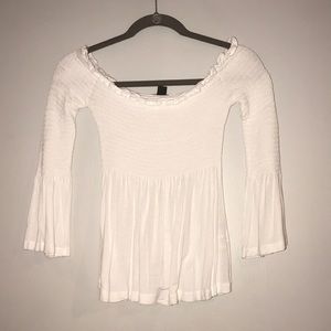 White off the shoulder shirt