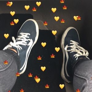 VANS Navy Blue Back Zipper High Tops