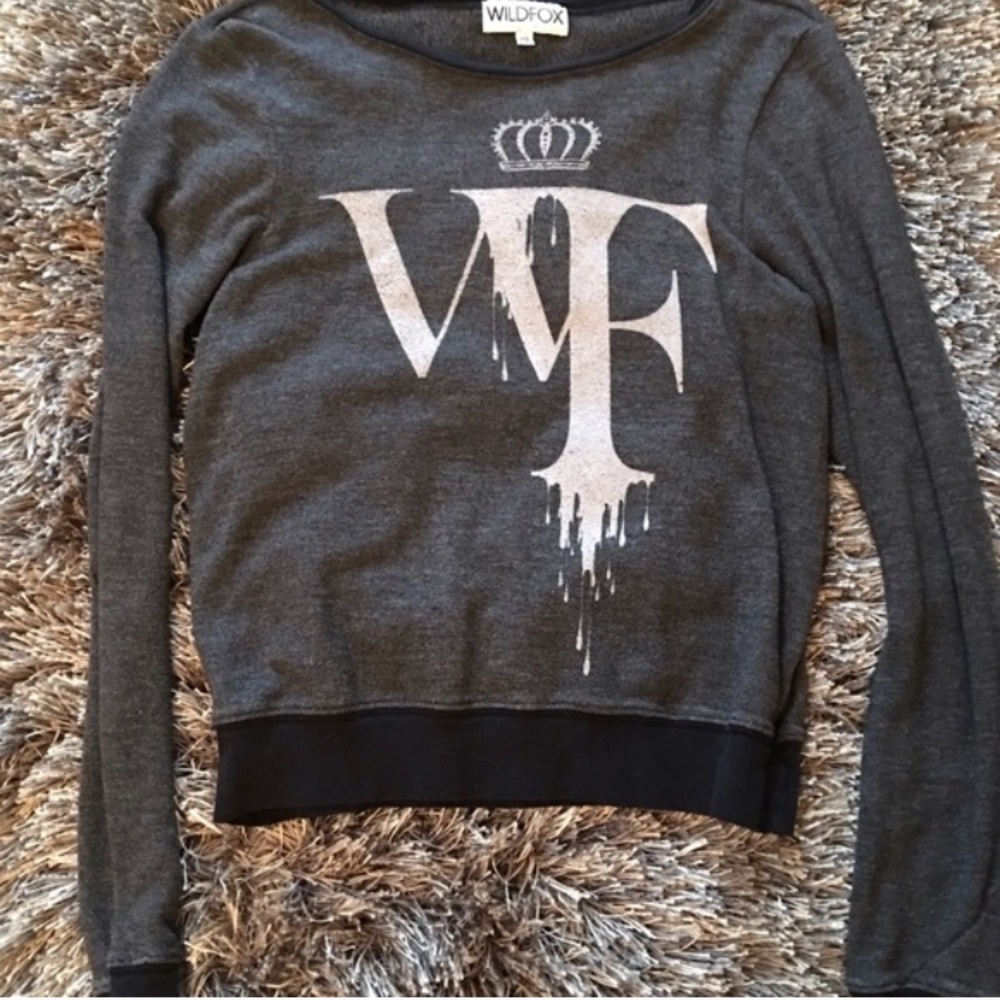 Wildfox Gray & Black Sweatshirt