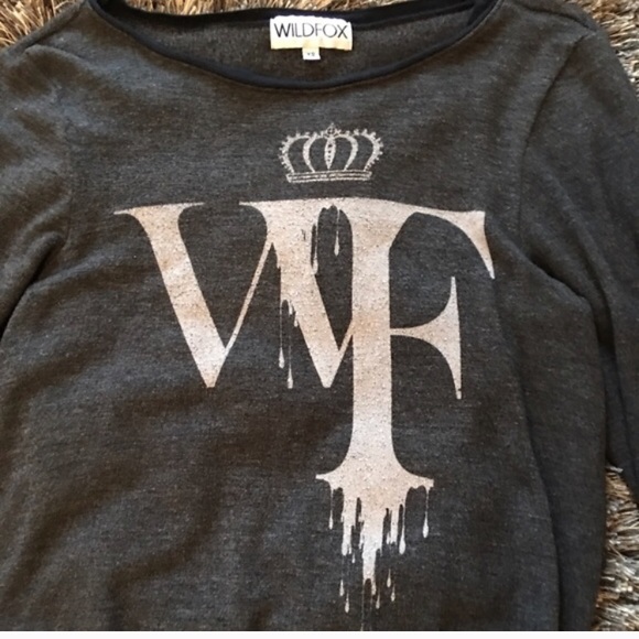 Wildfox Gray & Black Sweatshirt - Picture 2 of 3