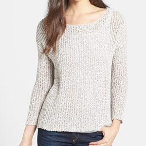 Joie Esther Light Gray Chunky Knit Sweater sz S