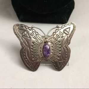Geneva Ramone Sterling Navajo Butterfly Brooch
