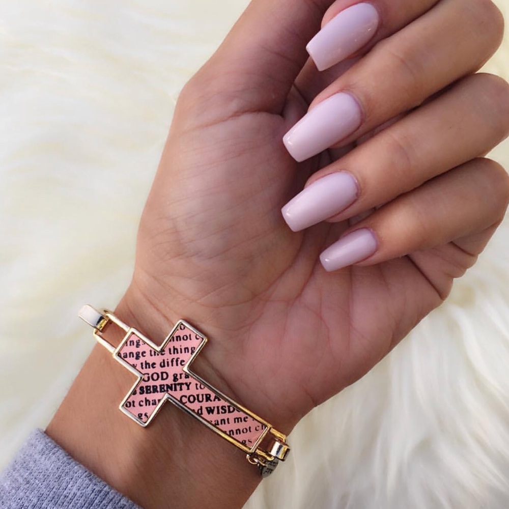 Pink Serenity Cross Bracelet