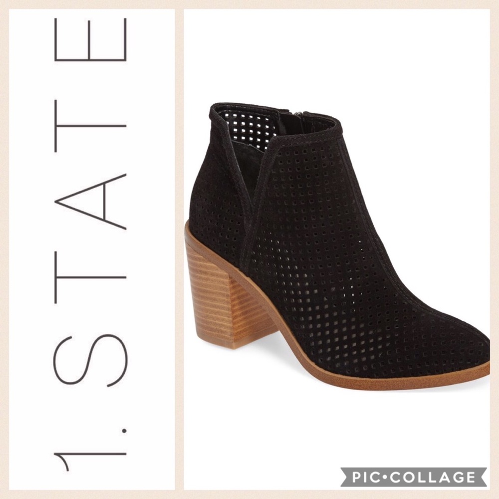 1 State Larocka Perforated Bootie {Black} 9
