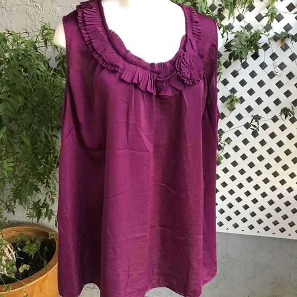 Lane Bryant Tops - LANE BRYANT Purple Dressy Tank Top Blouse Plus 28