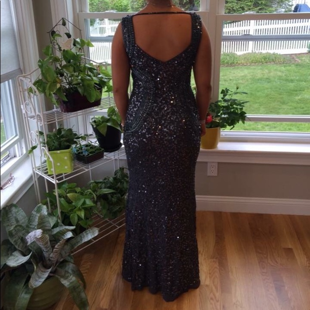 Sparkle slate prom dress