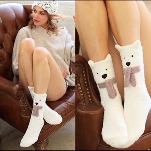 3 Pair S/M - Polar Bear Fuzzies