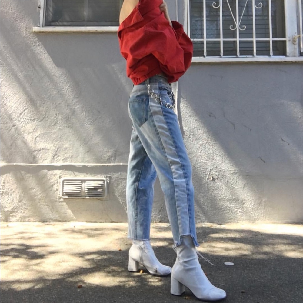 2 Tone Boyfriend Jeans From Zara