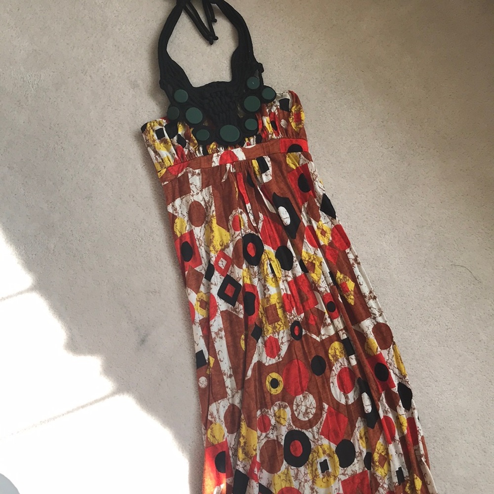 T BAGS halter maxi dress