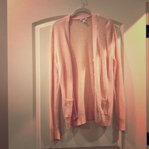 Pink Sweater Cardigan with Buttons and Pockets