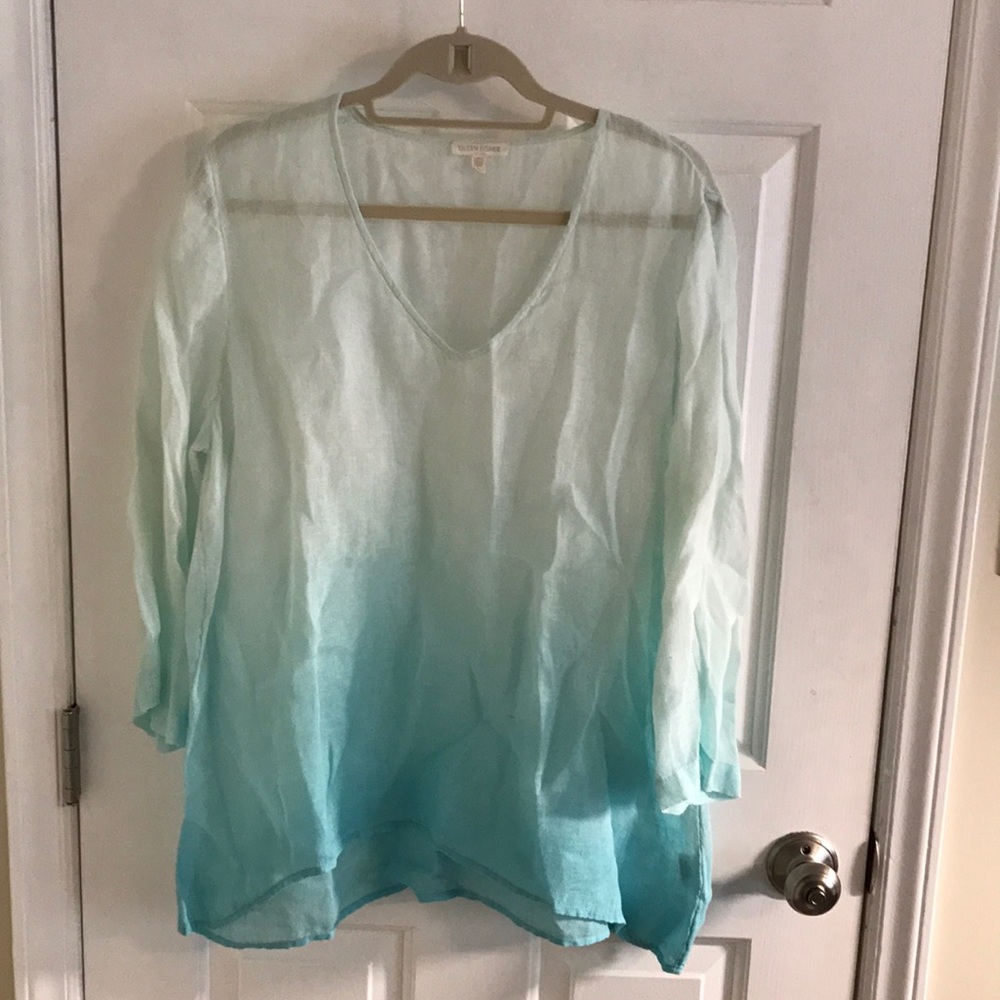 Ombré Eileen Fisher linen tunic, L