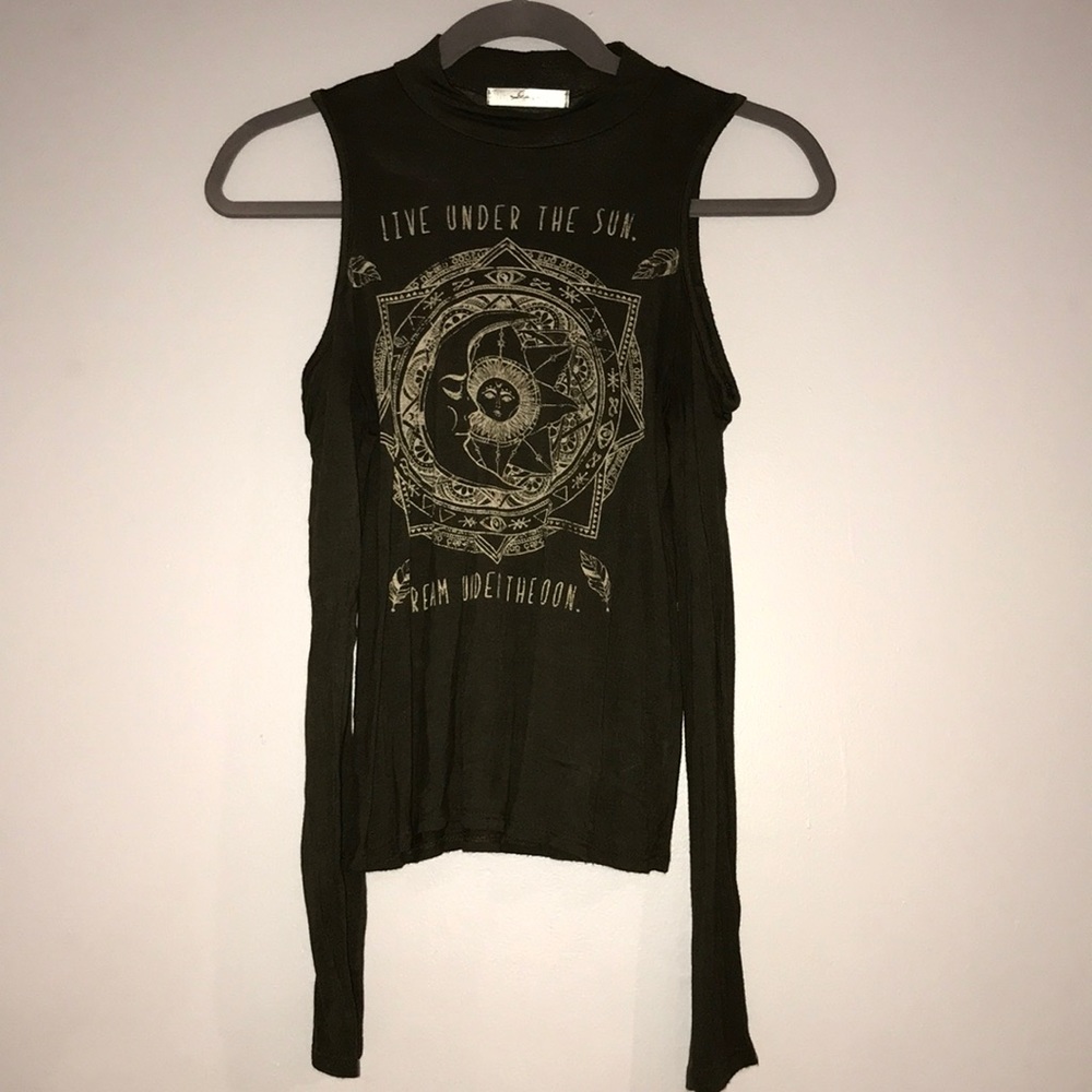 Olive off the shoulder “under the sun” top