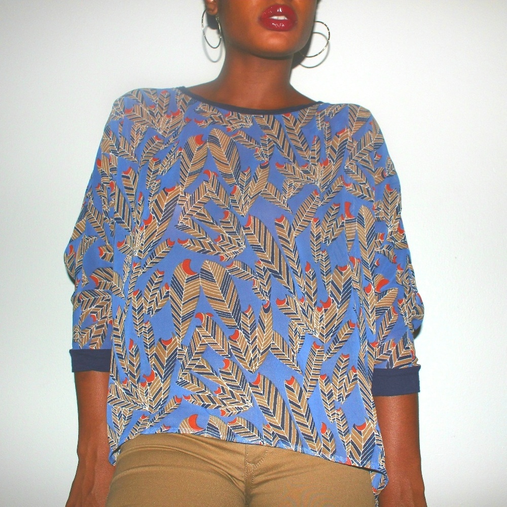 Chloe K Leaf Long Sleave Shirt