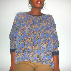 Chloe K Leaf Long Sleave Shirt