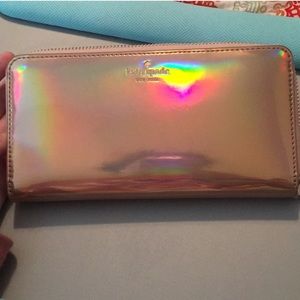 Kate Spade Rose Gold Iridescent Rainer Lane Wallet