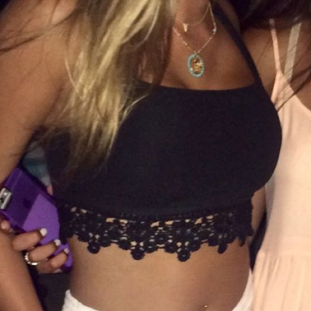 Kendall + Kylie black crop top / bralette