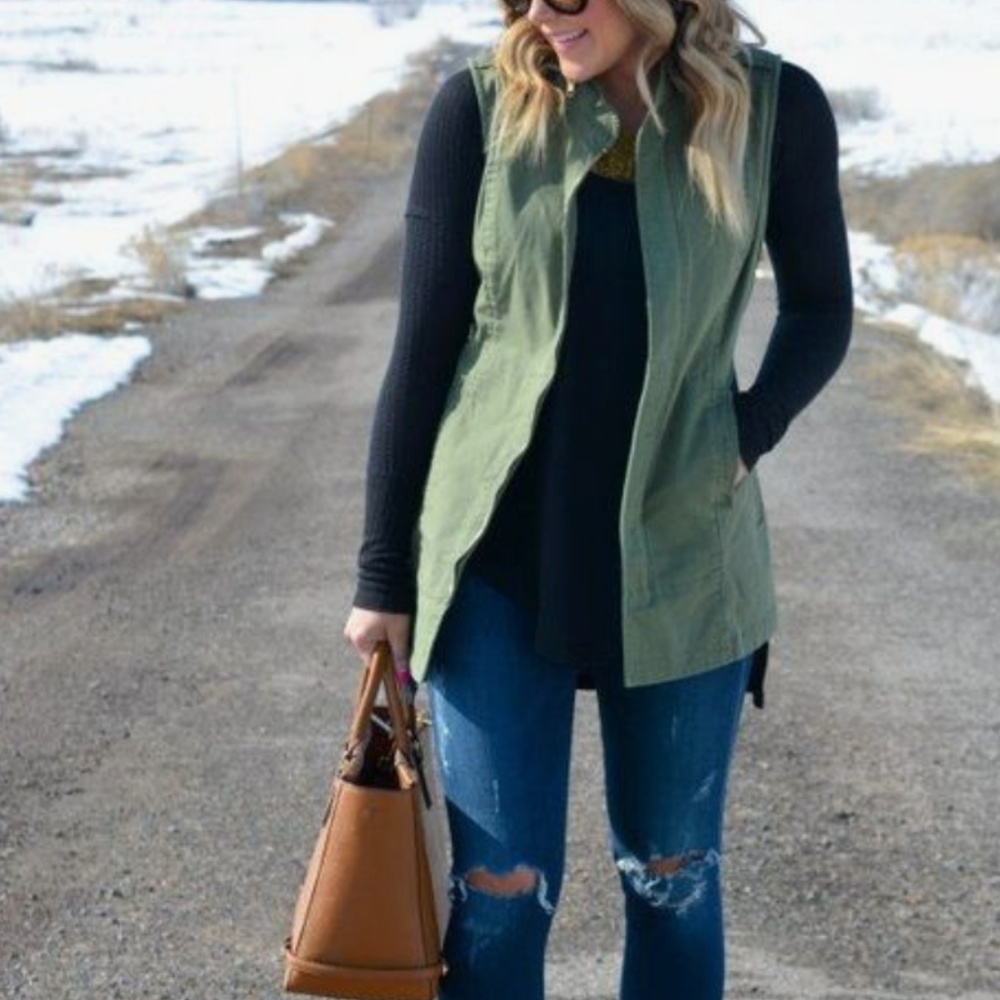 Cabi Green Utility Vest