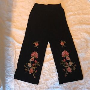 Velvet Floral Pants from Zara