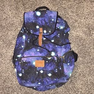 Pink galaxy print backpack