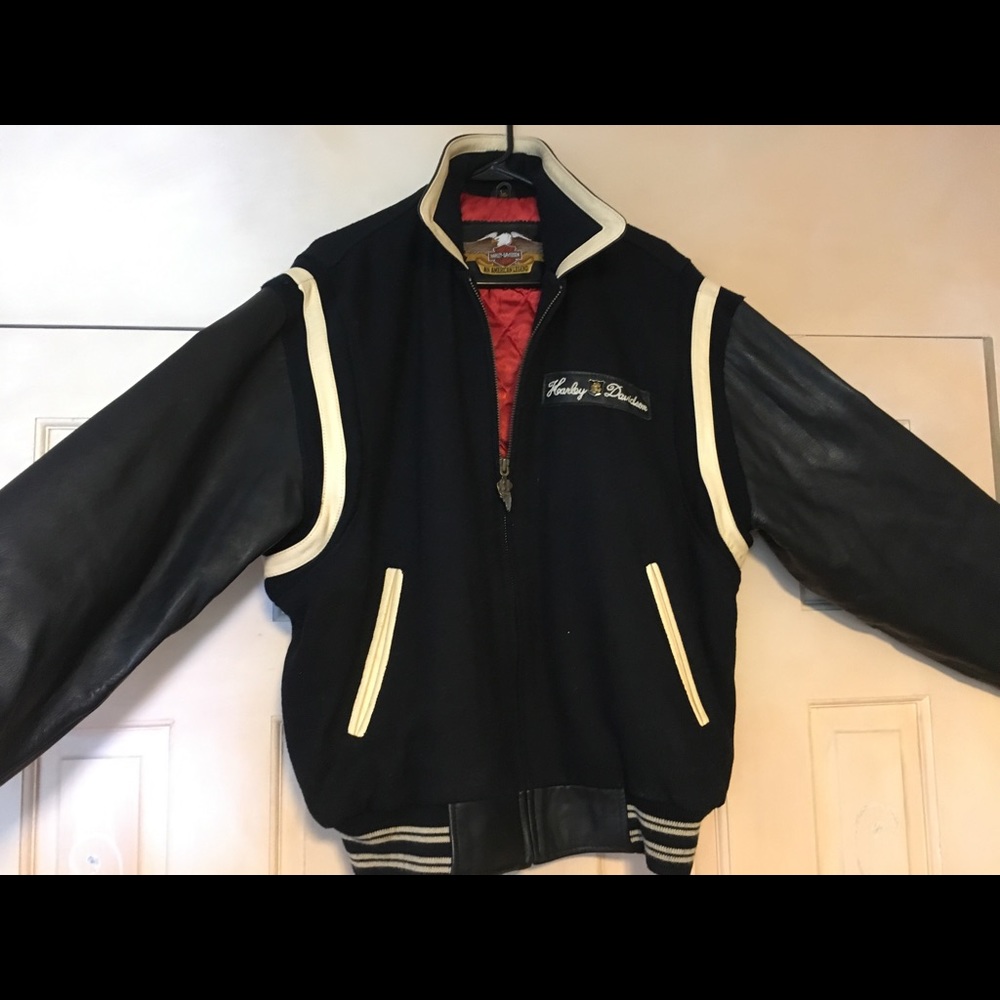 Original Harley Davidson Leather Letterman Jacket