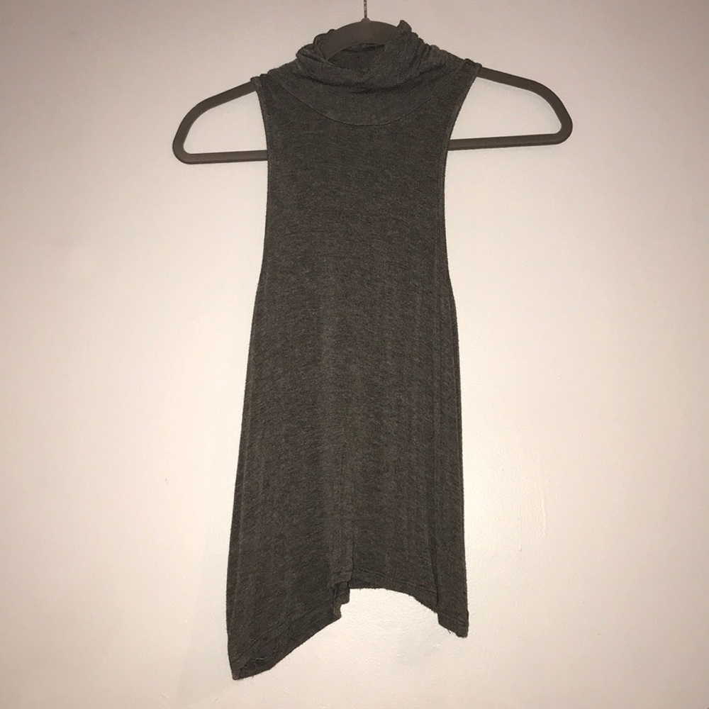 Dark gray turtle neck tank top XS