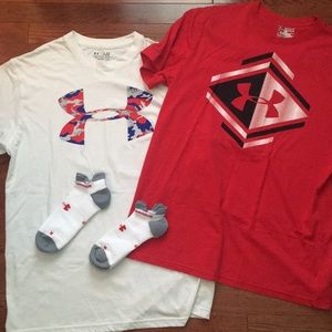 Under Armour package. 2 shirts 2 pairs of socks.