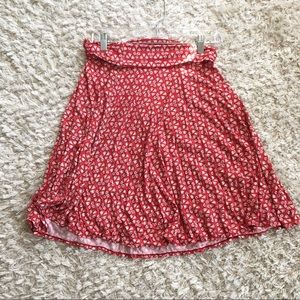 Max Studio Red Floral skirt