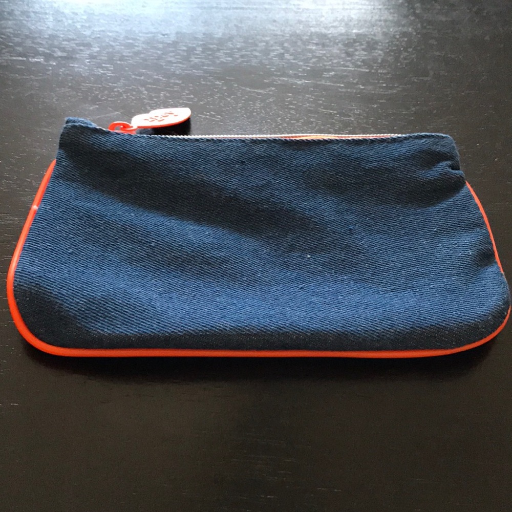 Denim makeup bag