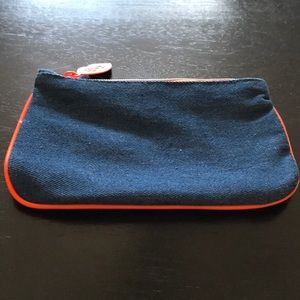 Denim makeup bag