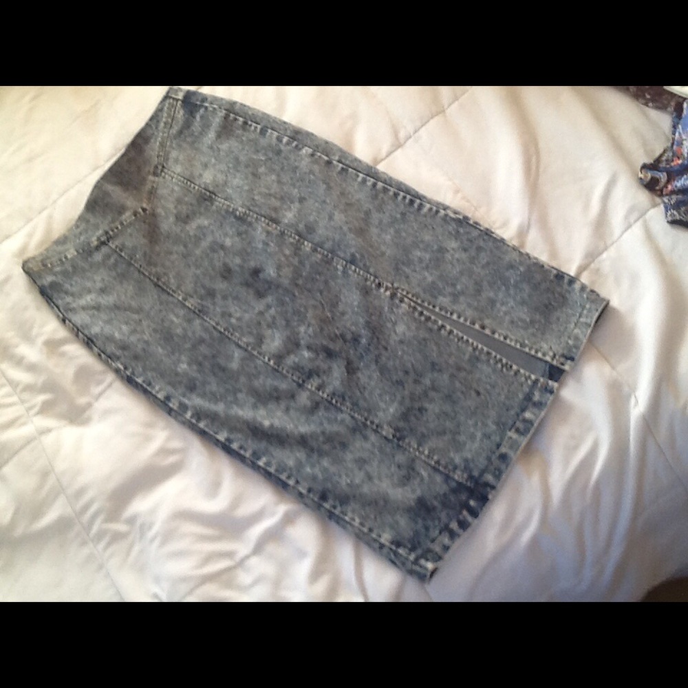 Acid Wash Denim Skirt