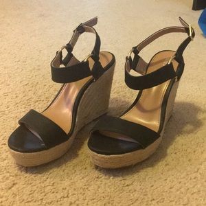 Merona Black Wedges
