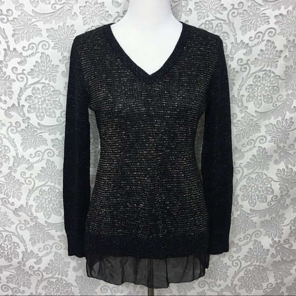Soft Surroundings Tops - Soft Surroundings Tunic Sweater Metallic Sheer Hem