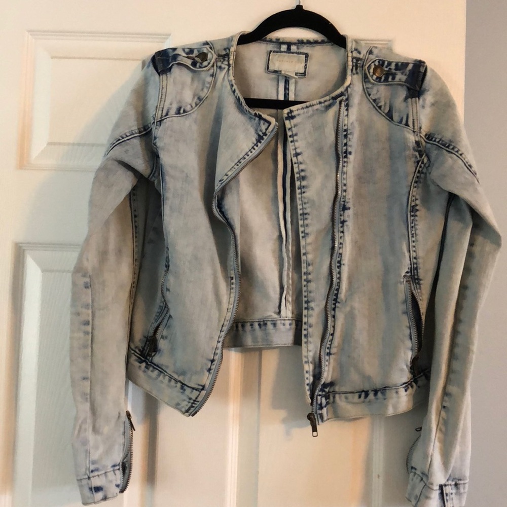 Acid wash jean jacket