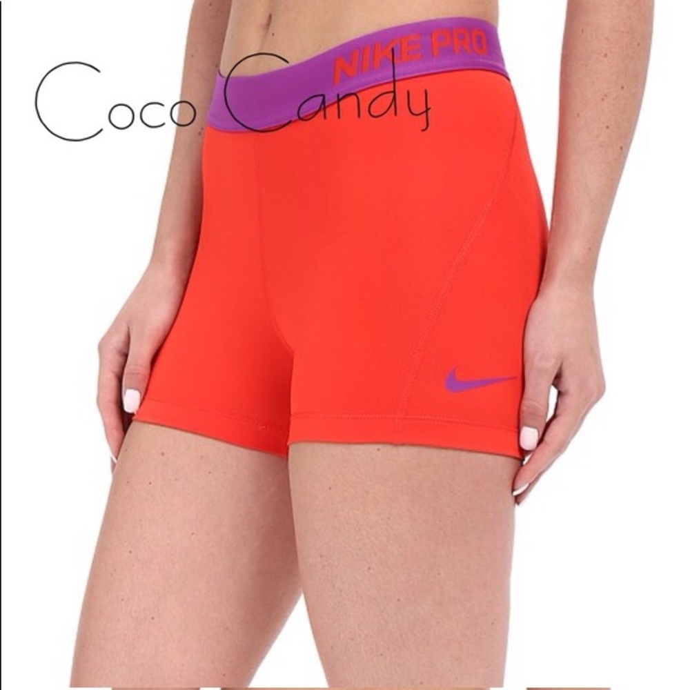 Nike Pro Orange and Purple Shorts