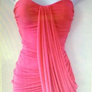 Bebe pink draped dress
