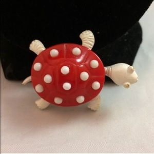 Rare Vintage Crown Trifari Enamel Turtle Brooch