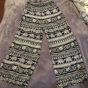 Angie elephant print palazzo pants