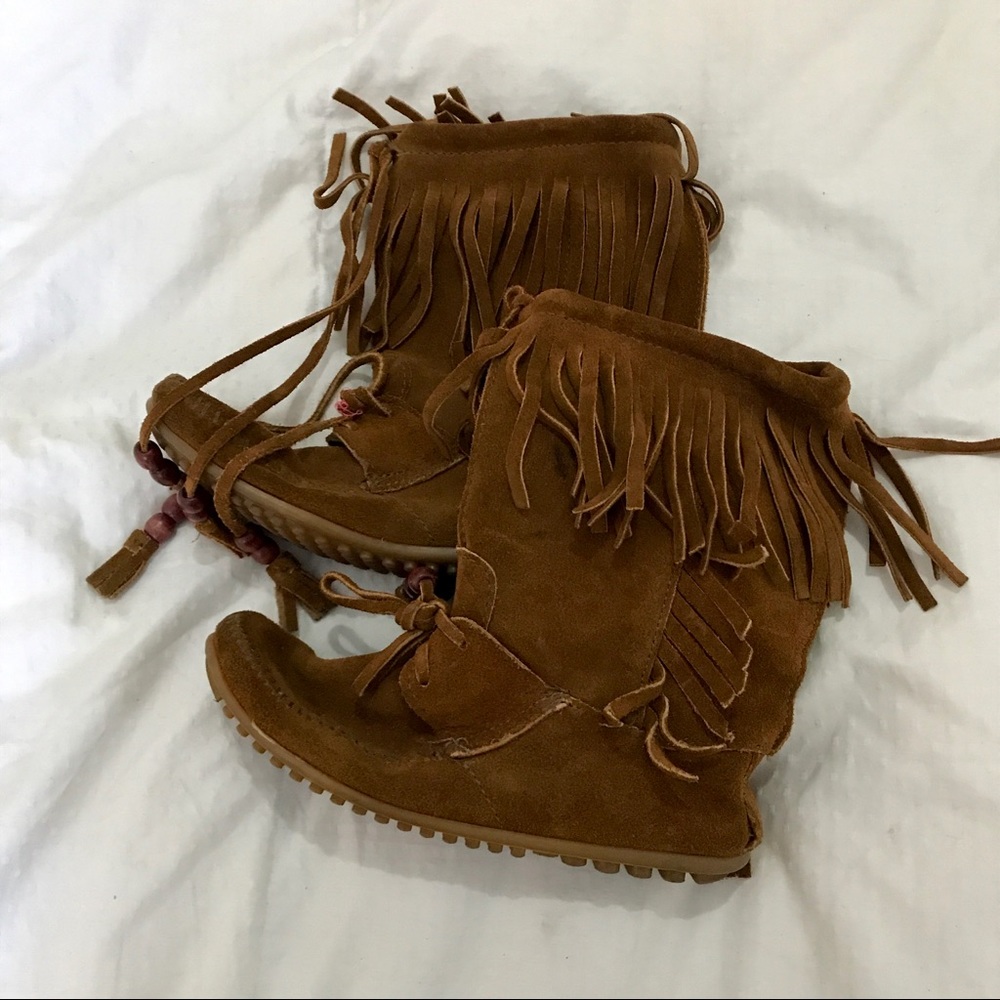 Fringe Minnetonka booties