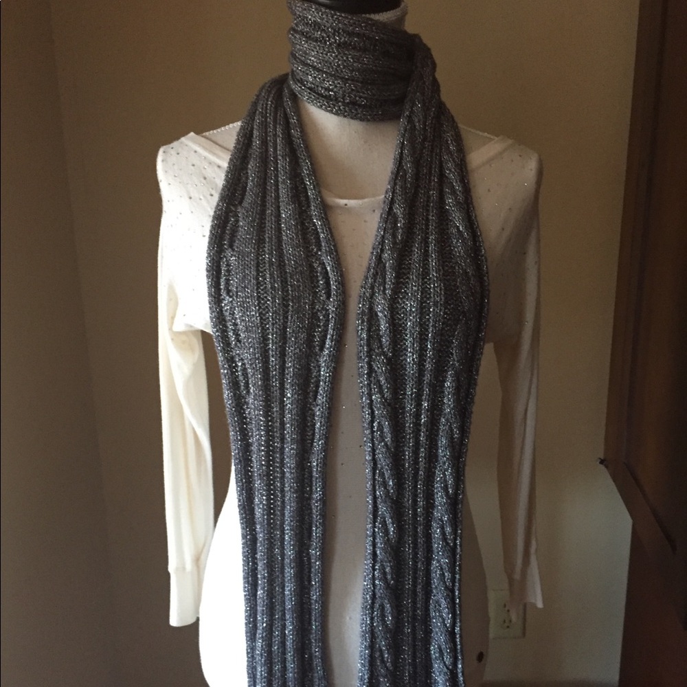 REDUCED J Crew Silver Knit Scarf w/metallic thread